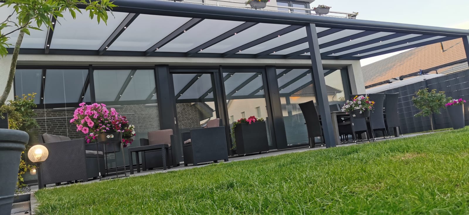 Glasdach LED freistehend Herne